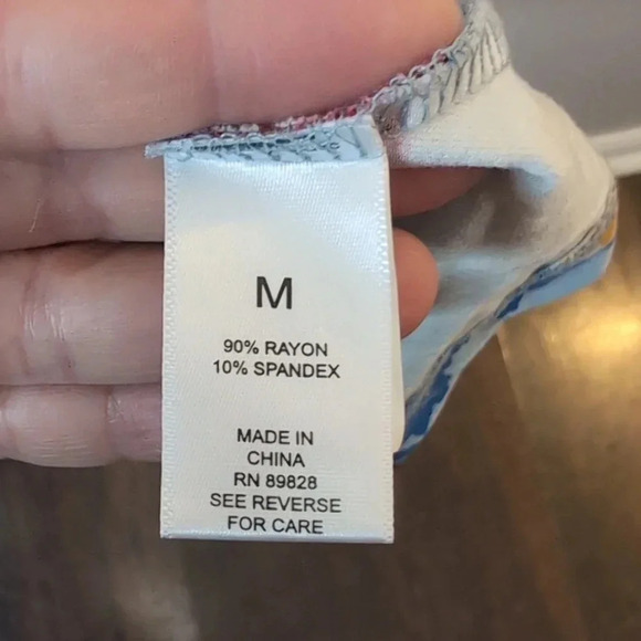 LOGO by Lori Goldstein Blue paisley tunic with pockets - Picture 7 of 9